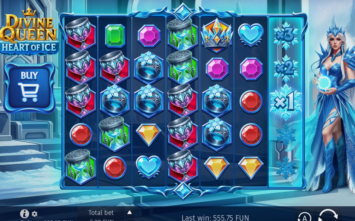 Win screen after a cascade ends on the grid