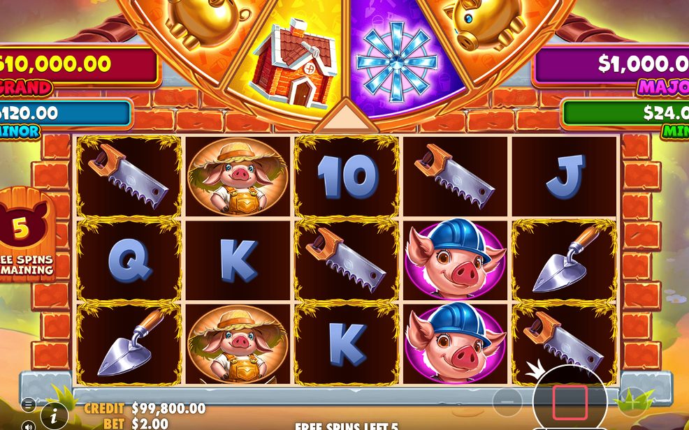 Free spins counter with straw and wood position markers