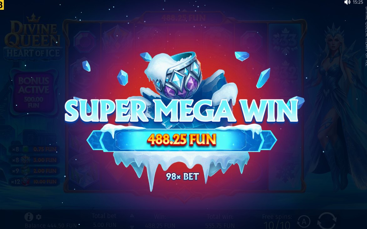 Win screen showing the Multiplier reel after a spin