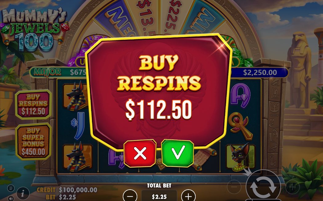 Fortune wheel setting the respin count